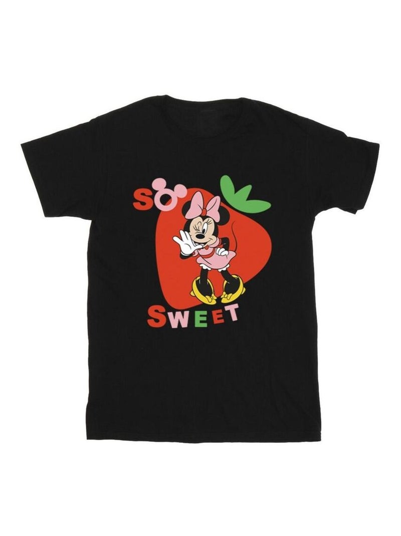 Disney - T-shirt SO SWEET STRAWBERRY Noir - Kiabi