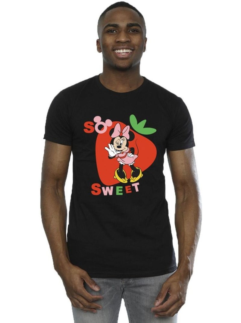 Disney - T-shirt SO SWEET STRAWBERRY Noir - Kiabi
