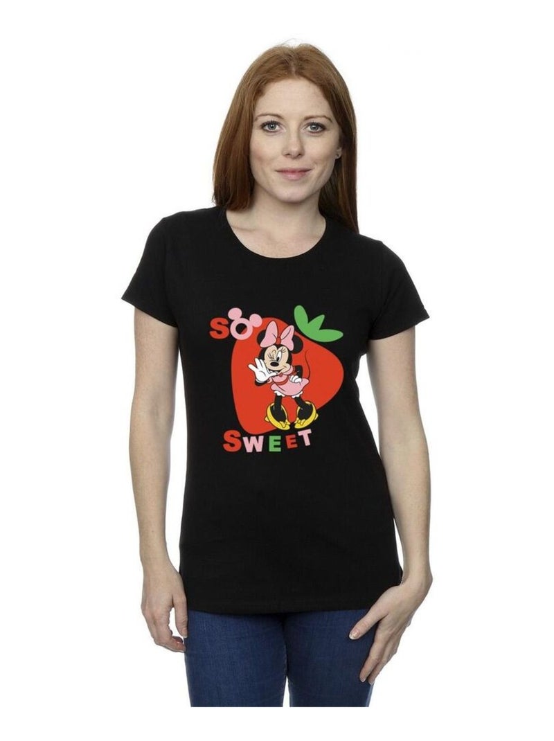 Disney - T-shirt SO SWEET STRAWBERRY Noir - Kiabi