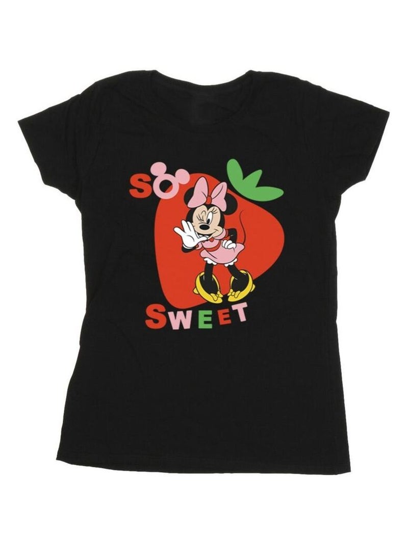 Disney - T-shirt SO SWEET STRAWBERRY Noir - Kiabi