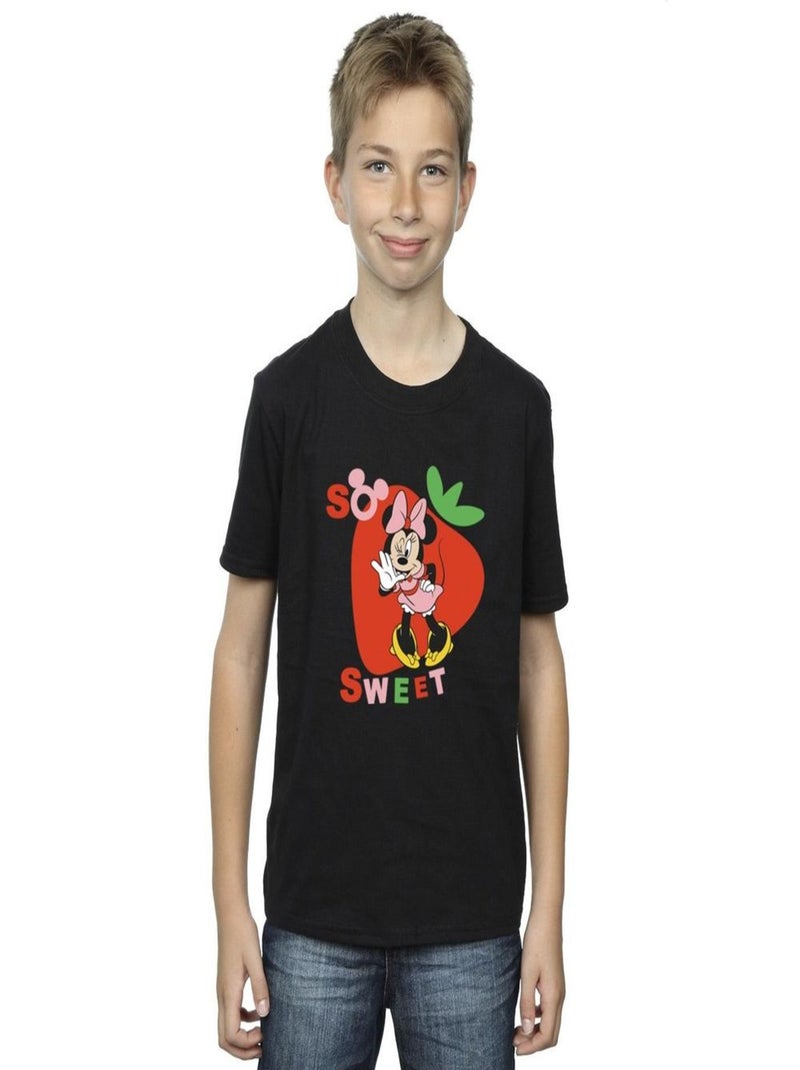 Disney - T-shirt SO SWEET STRAWBERRY Noir - Kiabi