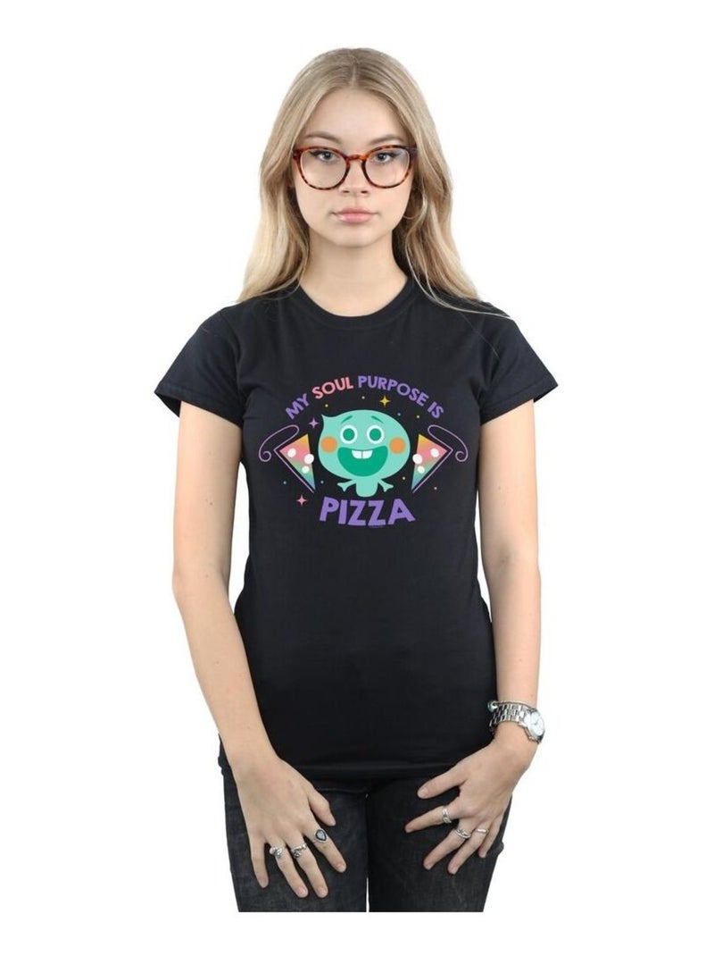 Disney - T-shirt SOUL SOUL PURPOSE IS PIZZA Noir - Kiabi