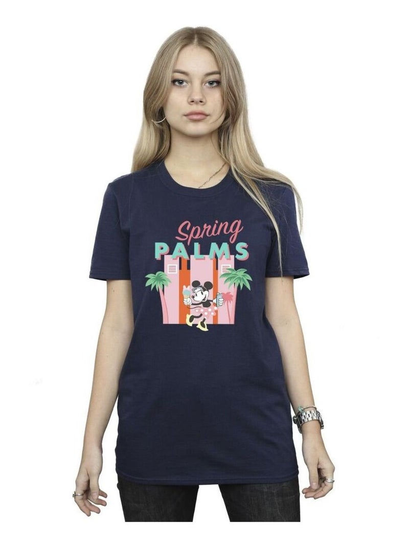 Disney - T-shirt SPRING PALMS Bleu marine - Kiabi