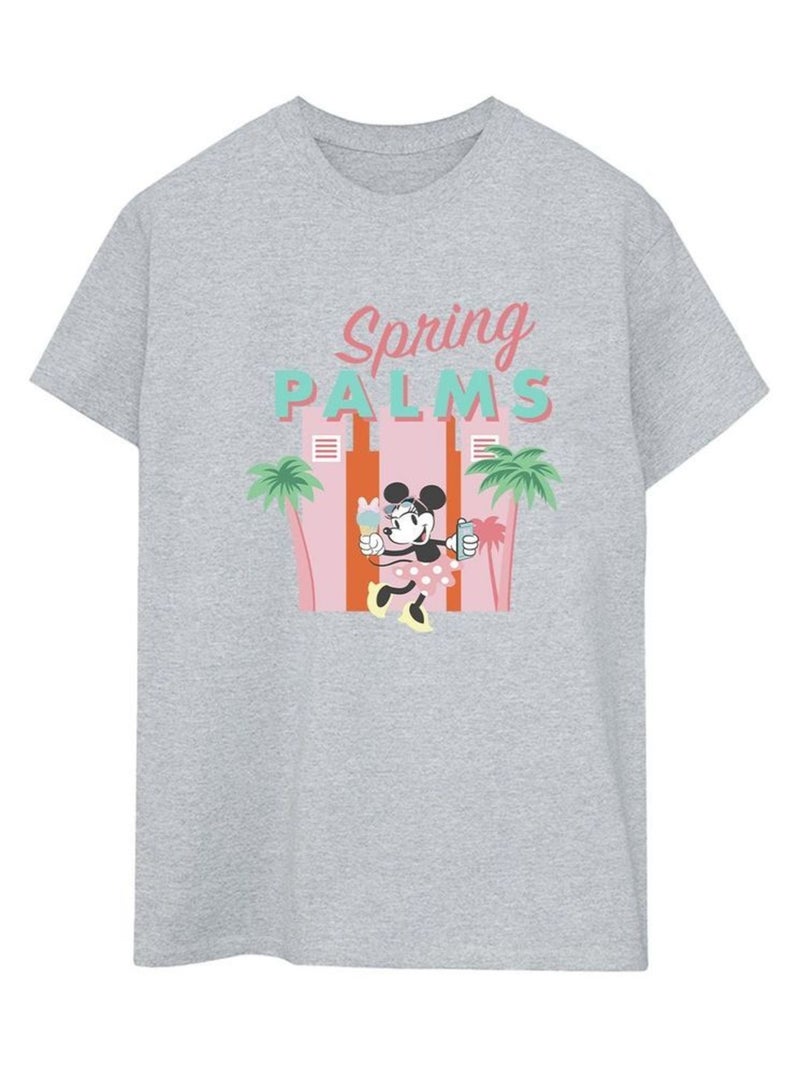 Disney - T-shirt SPRING PALMS Gris chiné - Kiabi