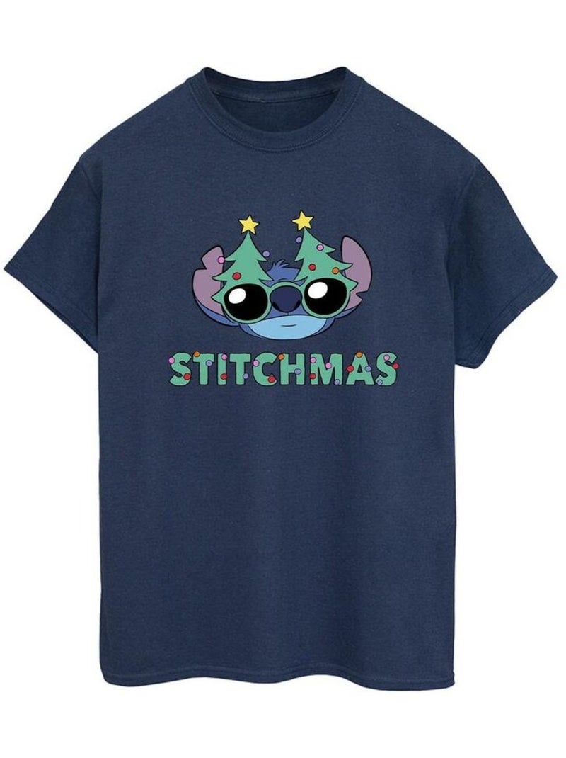 Disney - T-shirt STITCHMAS Bleu marine - Kiabi