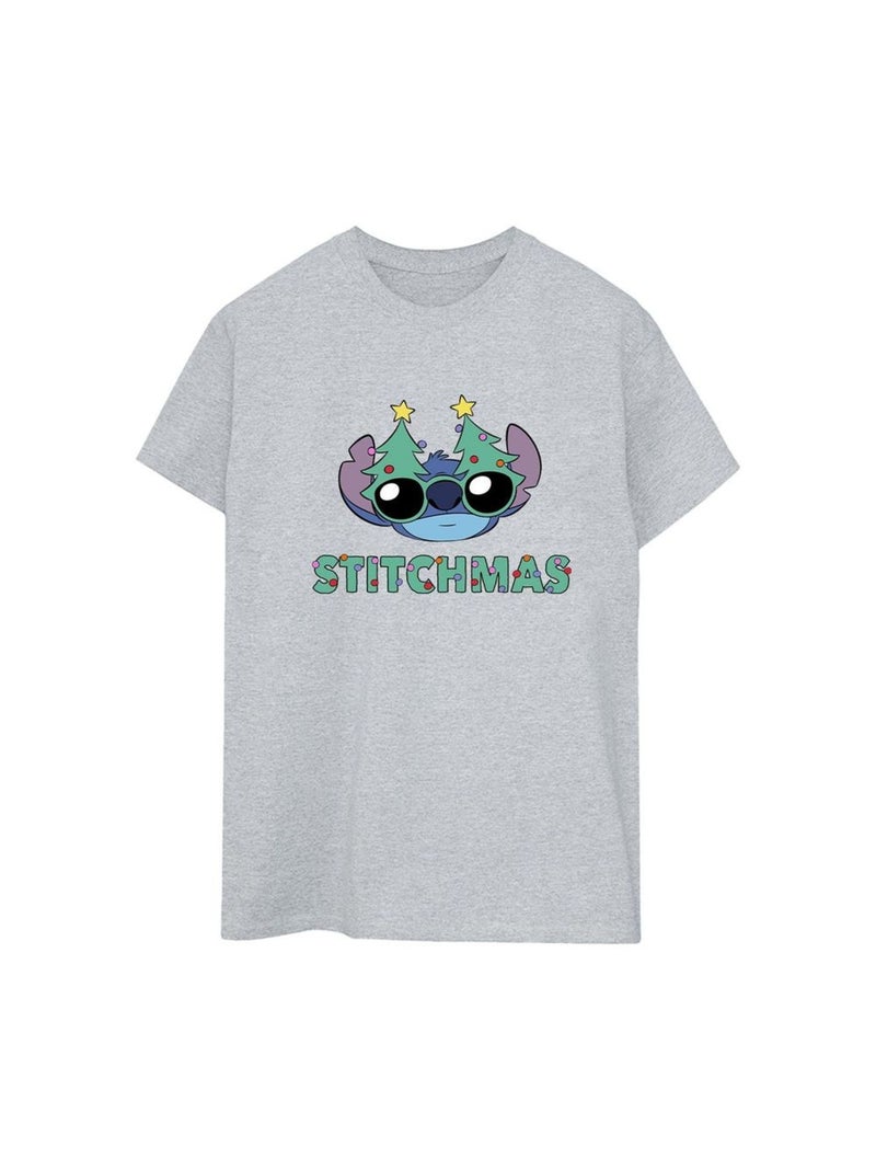Disney - T-shirt STITCHMAS Gris chiné - Kiabi
