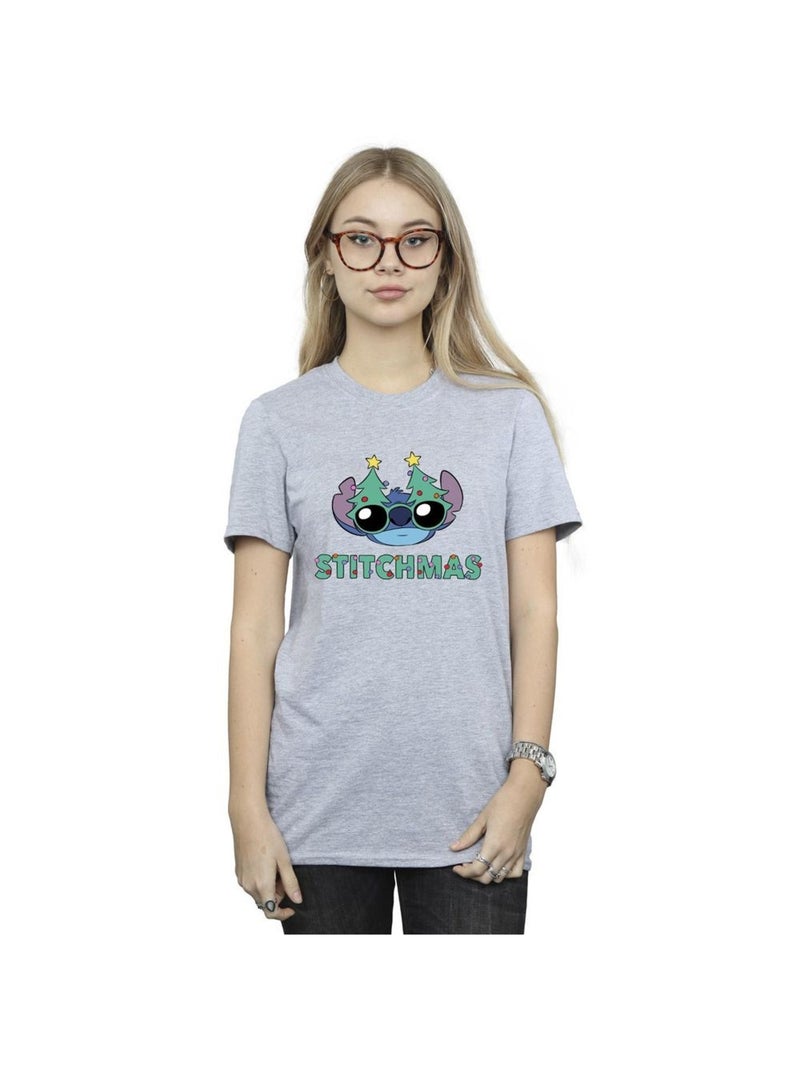 Disney - T-shirt STITCHMAS Gris chiné - Kiabi