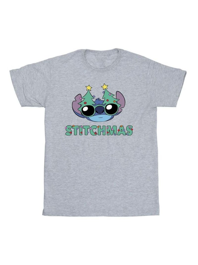 Disney - T-shirt STITCHMAS Gris chiné - Kiabi