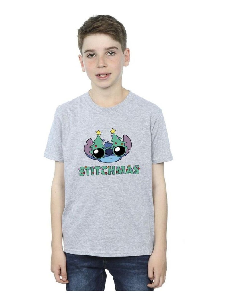 Disney - T-shirt STITCHMAS Gris chiné - Kiabi