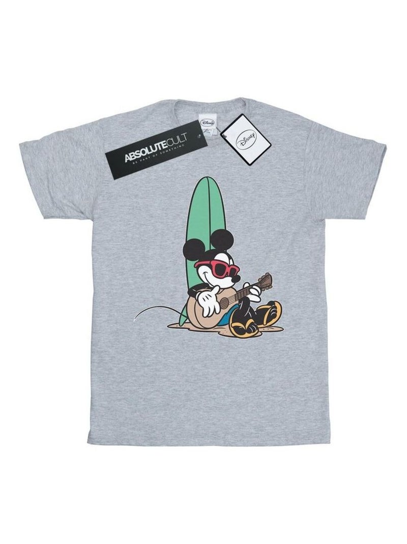 Disney - T-shirt SURF AND CHILL Gris chiné - Kiabi