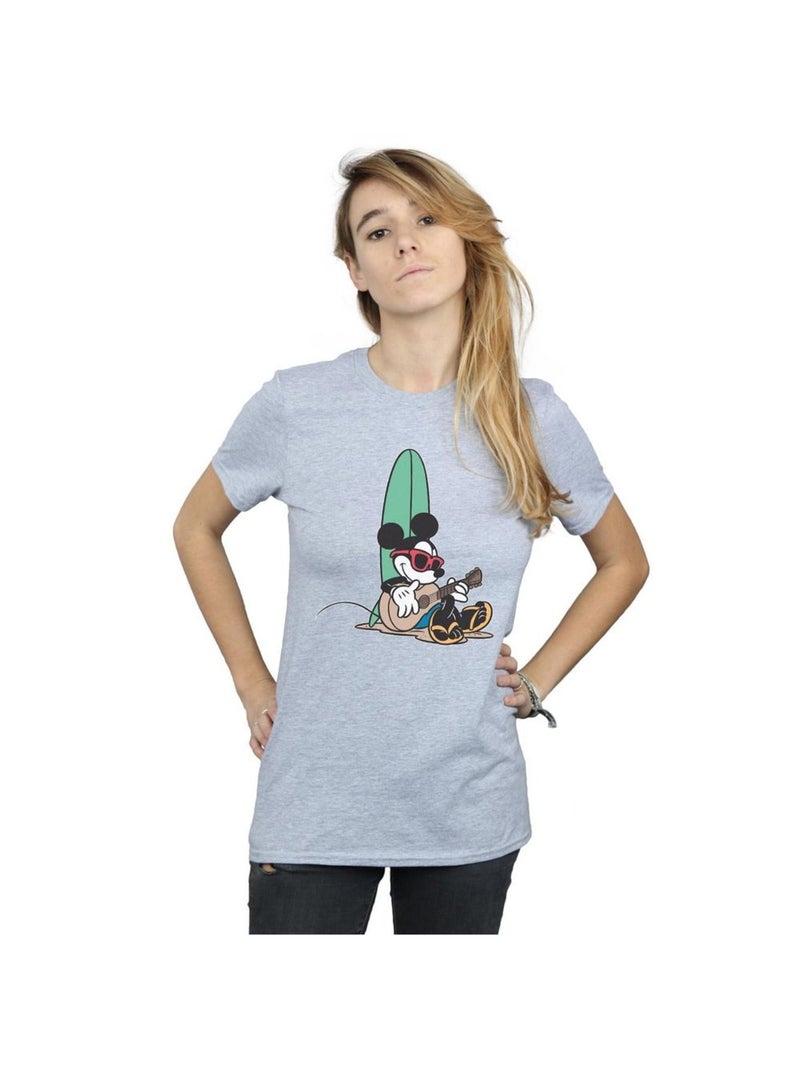 Disney - T-shirt SURF AND CHILL Gris chiné - Kiabi