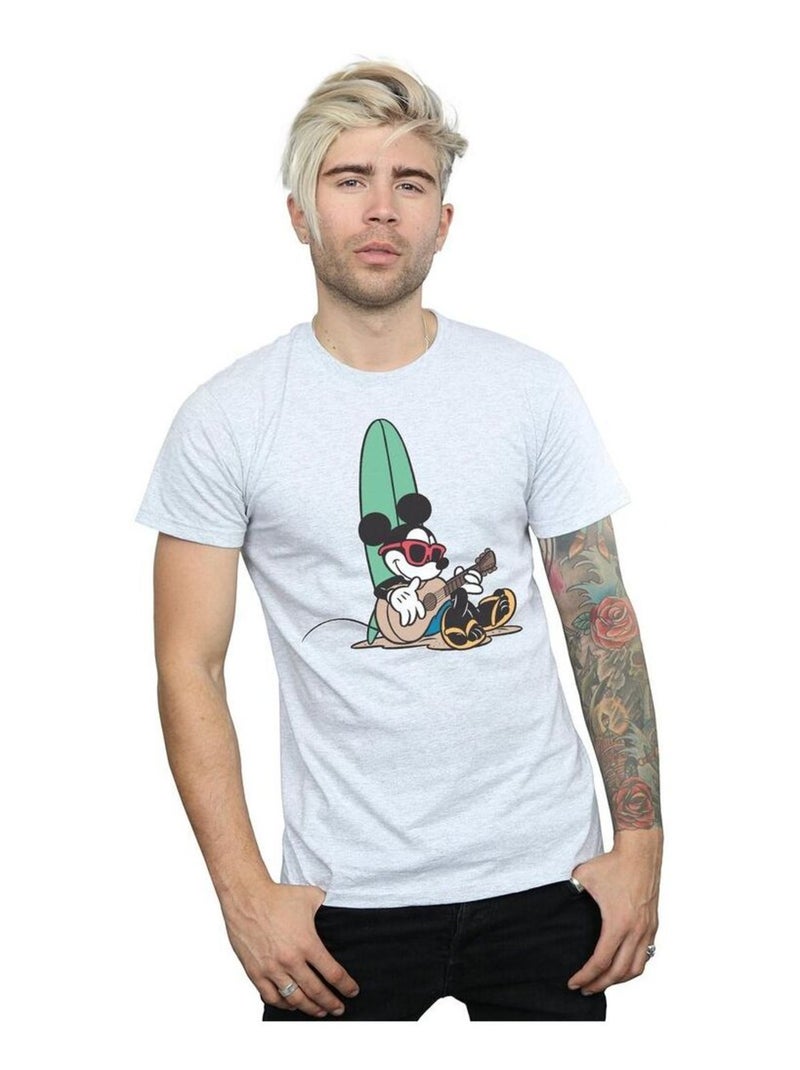 Disney - T-shirt SURF AND CHILL Gris chiné - Kiabi