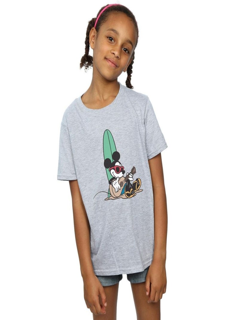 Disney - T-shirt SURF AND CHILL Gris chiné - Kiabi