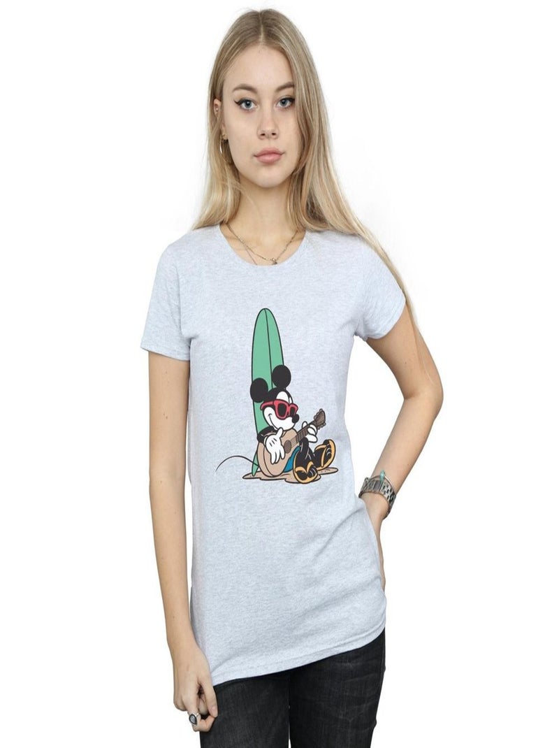 Disney - T-shirt SURF AND CHILL Gris chiné - Kiabi