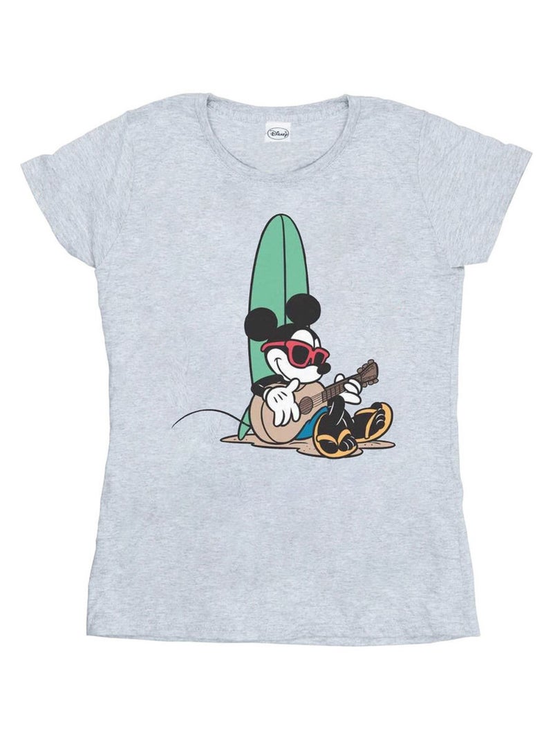 Disney - T-shirt SURF AND CHILL Gris chiné - Kiabi