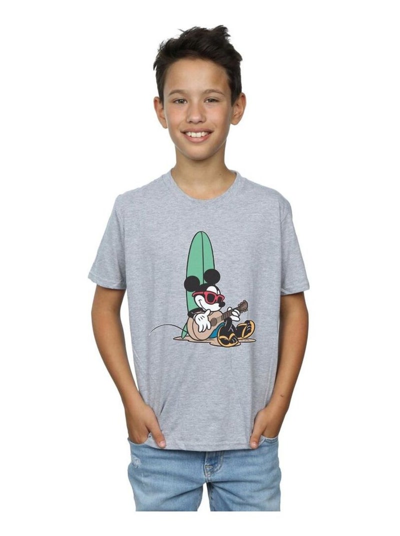 Disney - T-shirt SURF AND CHILL Gris chiné - Kiabi