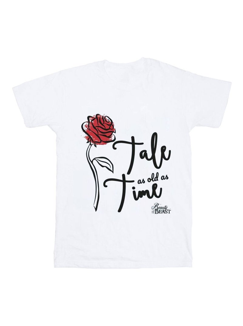 Disney - T-shirt TALE AS OLD AS TIME Blanc - Kiabi