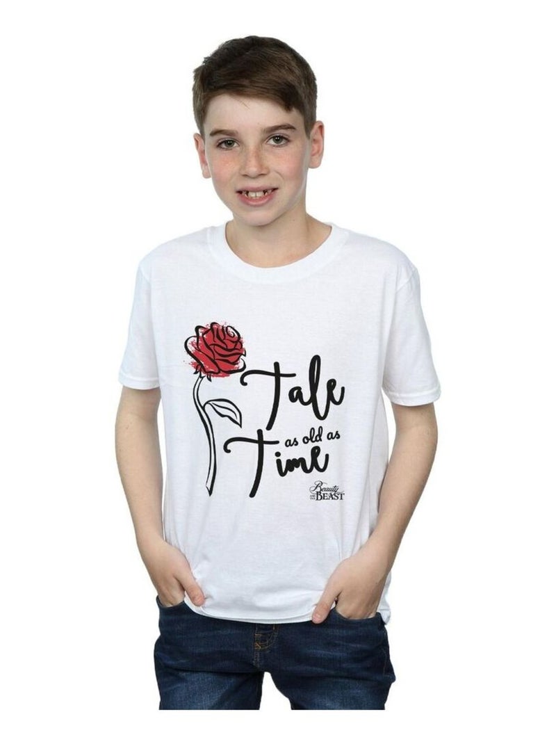 Disney - T-shirt TALE AS OLD AS TIME Blanc - Kiabi