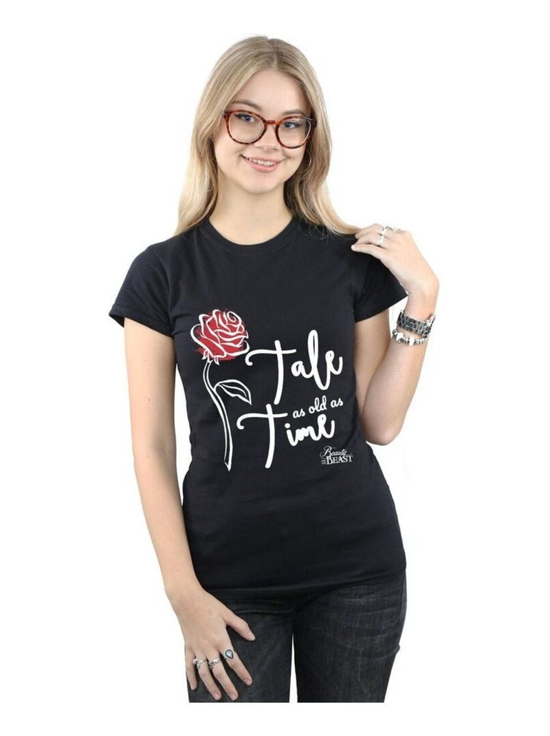 Disney - T-shirt TALE AS OLD AS TIME Noir - Kiabi