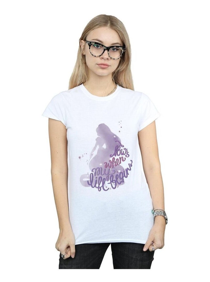 Disney - T-shirt TANGLED NOW'S WHEN MY LIFE BEGINS Blanc - Kiabi