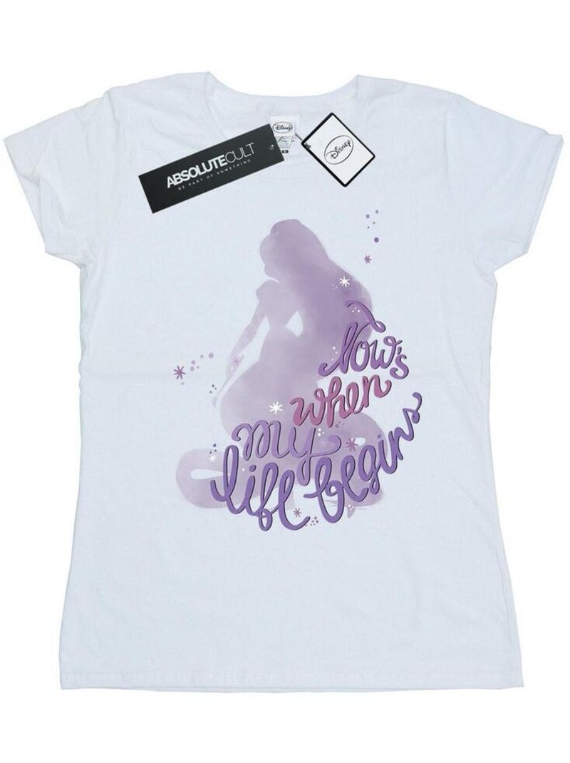 Disney - T-shirt TANGLED NOW'S WHEN MY LIFE BEGINS Noir - Kiabi