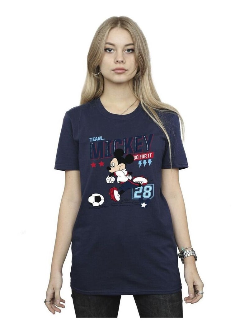 Disney - T-shirt TEAM FOOTBALL Bleu marine - Kiabi
