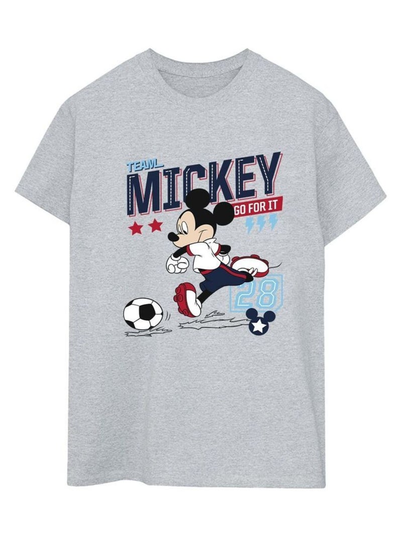 Disney - T-shirt TEAM FOOTBALL Gris chiné - Kiabi