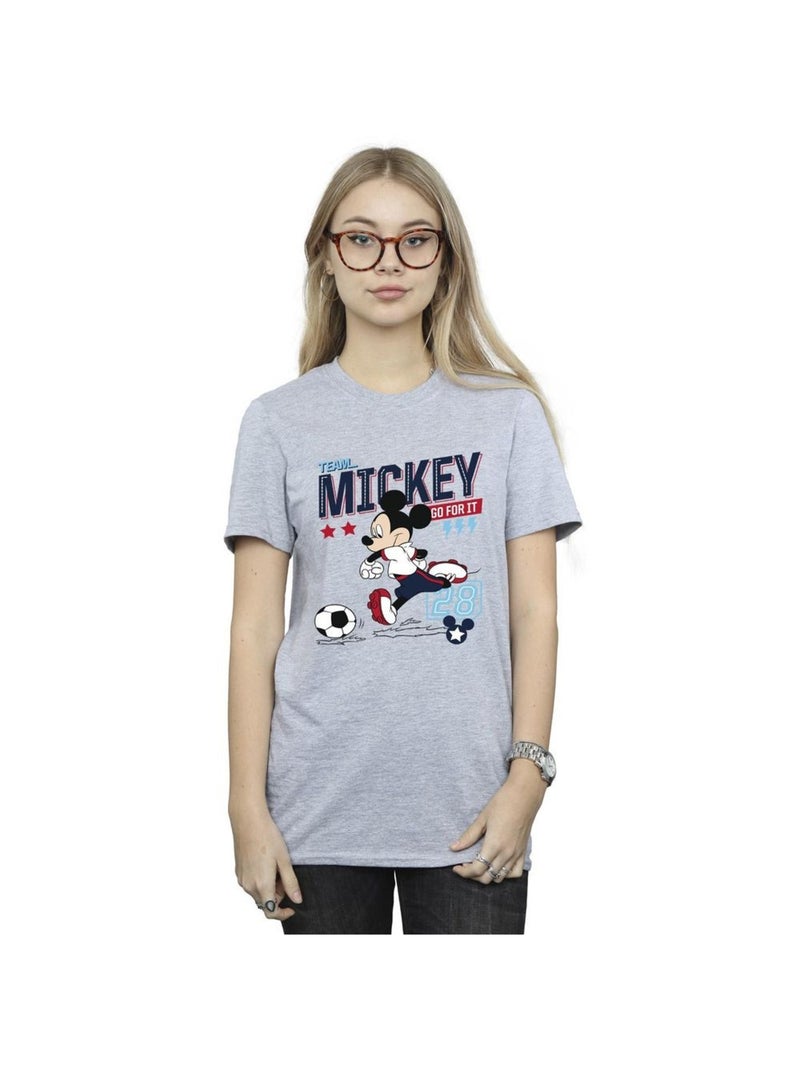Disney - T-shirt TEAM FOOTBALL Gris chiné - Kiabi