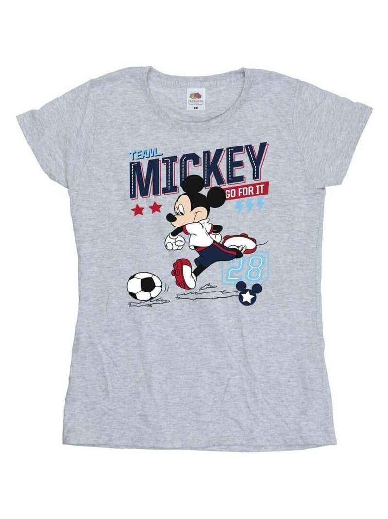 Disney - T-shirt TEAM FOOTBALL Gris chiné - Kiabi