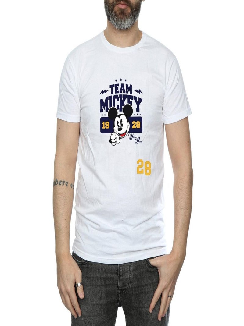 Disney - T-shirt TEAM MICKEY Blanc - Kiabi