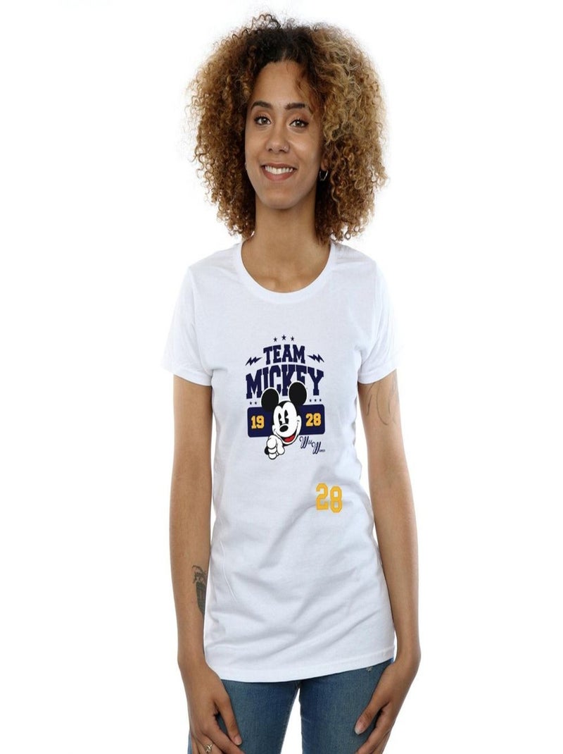 Disney - T-shirt TEAM MICKEY Blanc - Kiabi