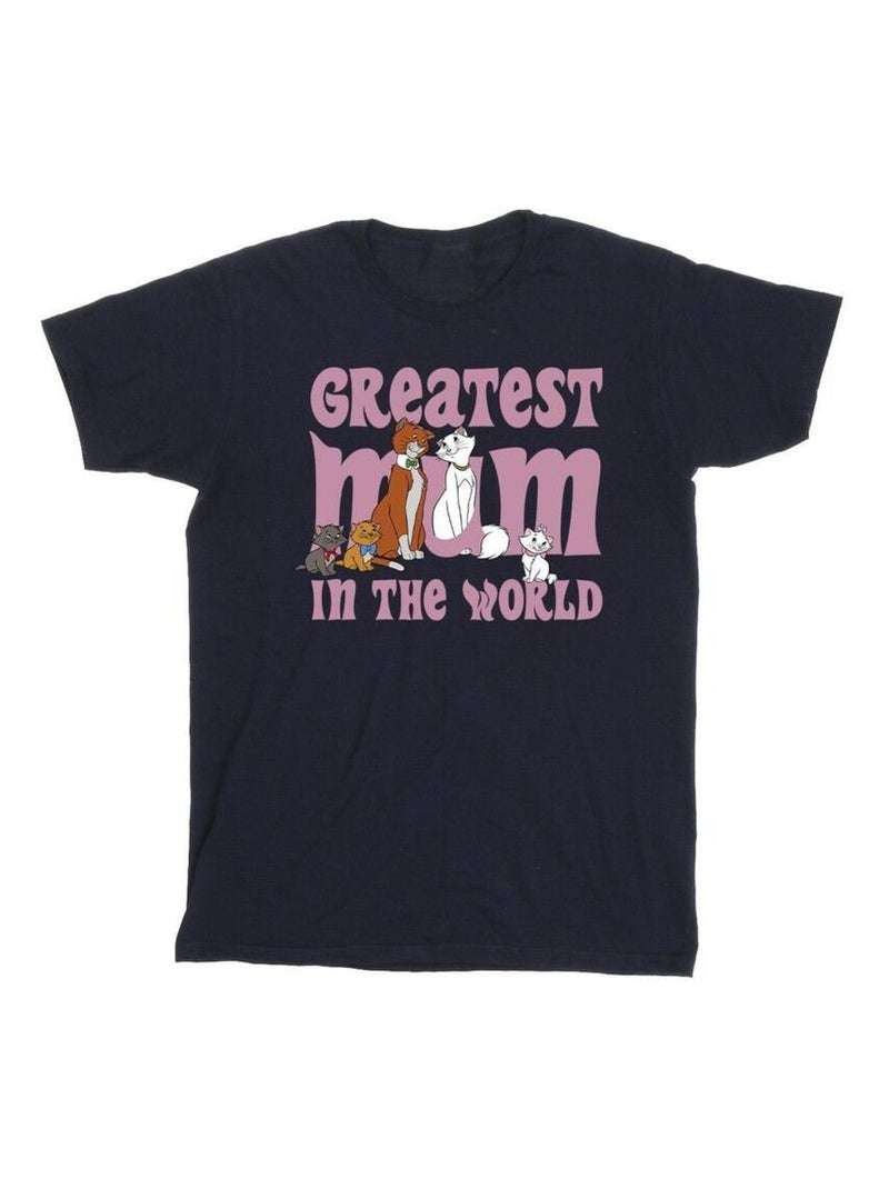 Disney - T-shirt THE ARISTOCATS GREATEST MUM Bleu marine - Kiabi
