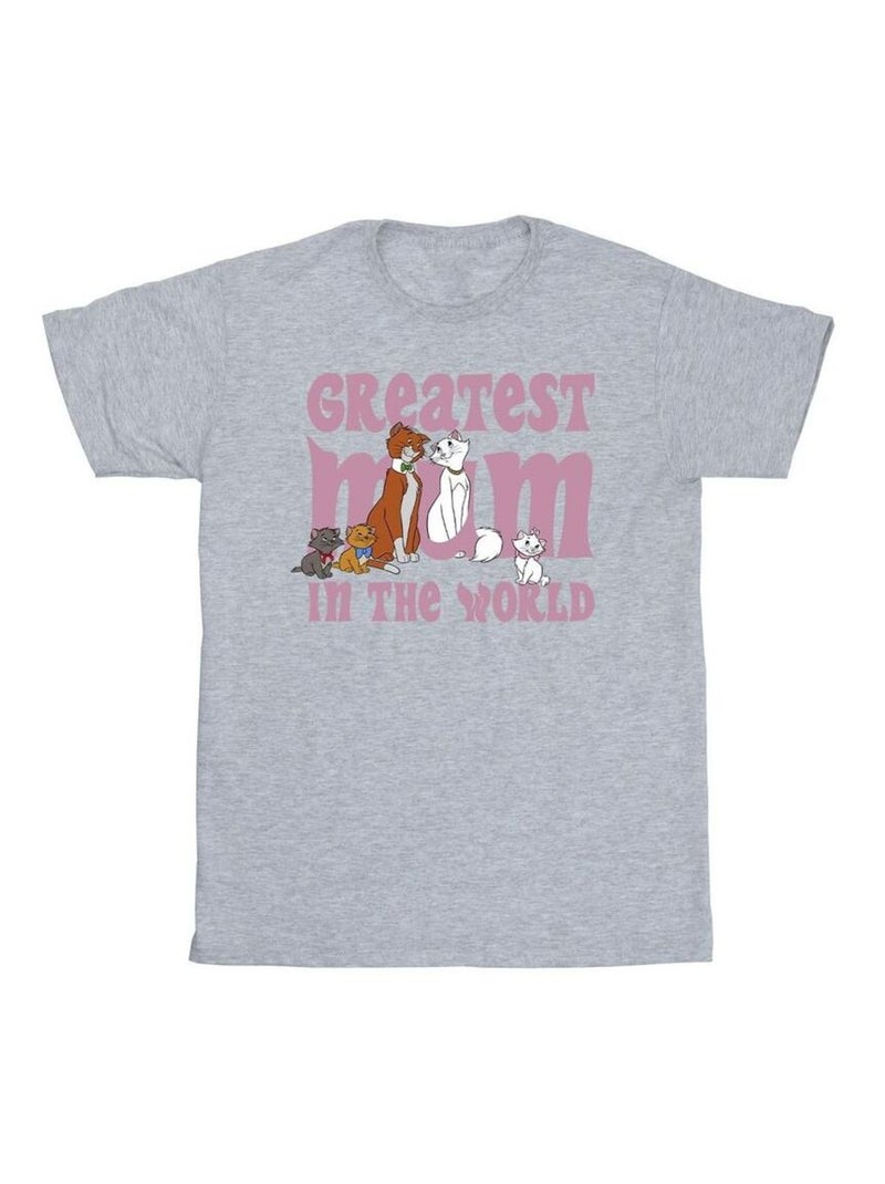 Disney - T-shirt THE ARISTOCATS GREATEST MUM Gris chiné - Kiabi