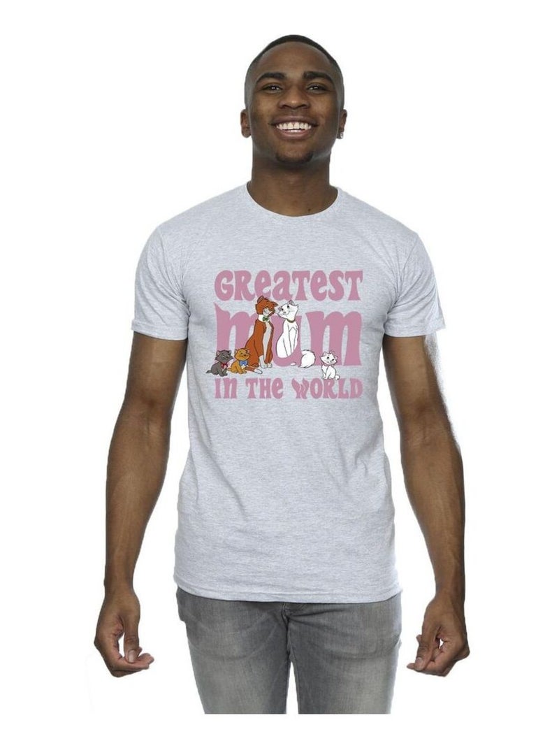 Disney - T-shirt THE ARISTOCATS GREATEST MUM Gris chiné - Kiabi