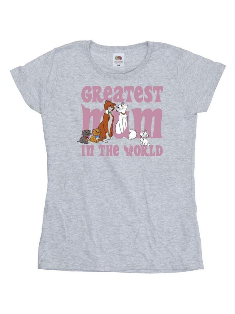 Disney - T-shirt THE ARISTOCATS GREATEST MUM Gris chiné - Kiabi