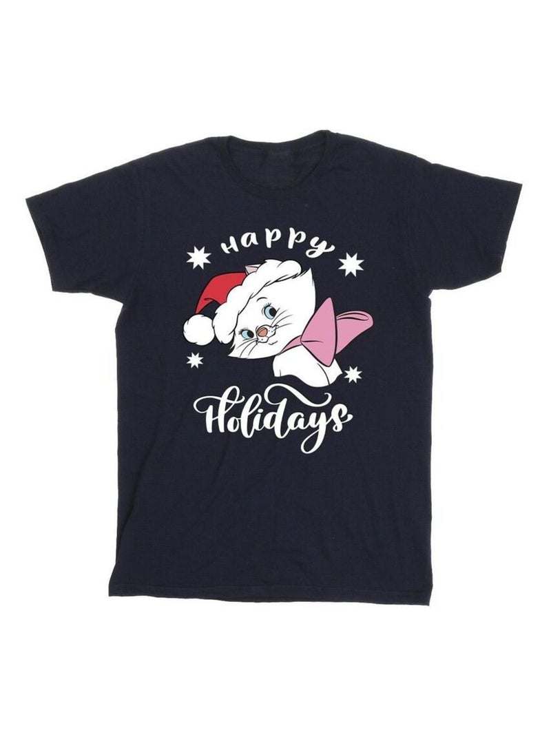 Disney - T-shirt THE ARISTOCATS HAPPY HOLIDAYS Bleu marine - Kiabi