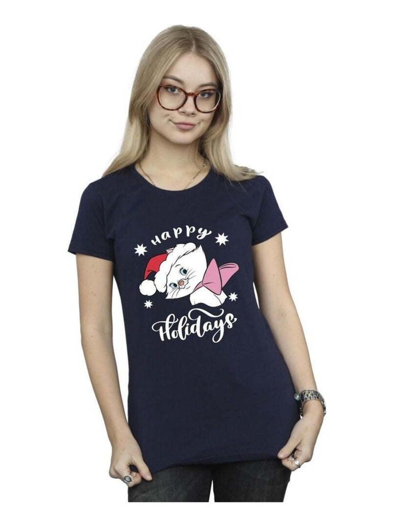 Disney - T-shirt THE ARISTOCATS HAPPY HOLIDAYS Bleu marine - Kiabi