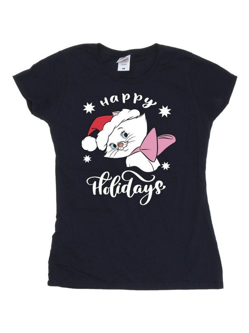 Disney - T-shirt THE ARISTOCATS HAPPY HOLIDAYS Bleu marine - Kiabi