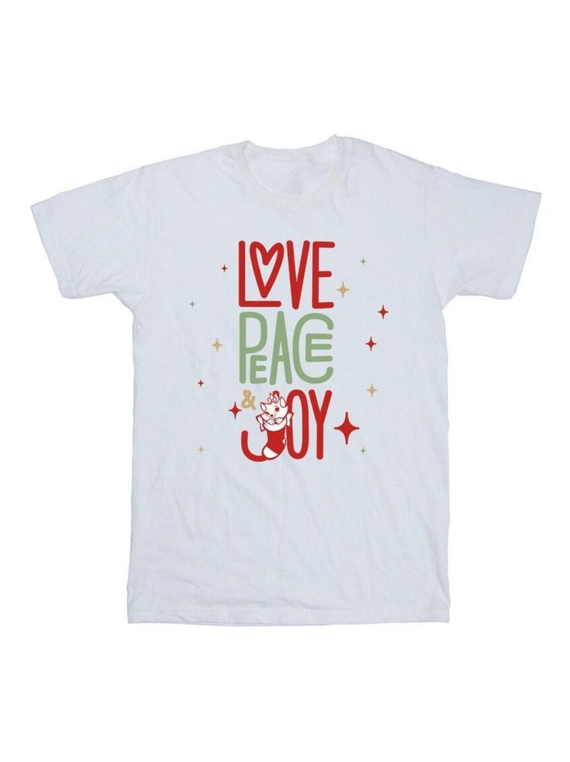 Disney - T-shirt THE ARISTOCATS LOVE PEACE JOY Blanc - Kiabi