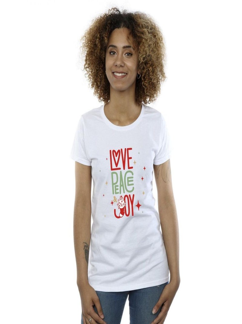 Disney - T-shirt THE ARISTOCATS LOVE PEACE JOY Blanc - Kiabi
