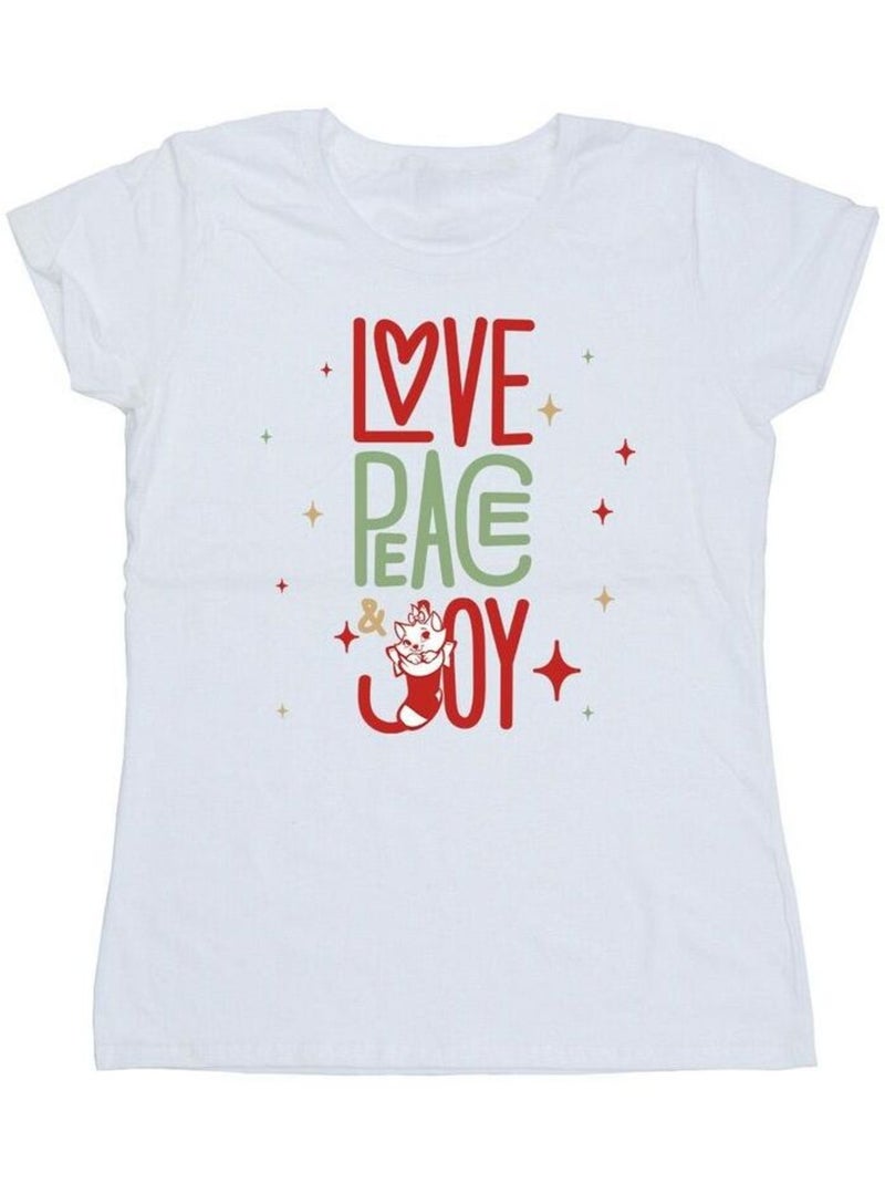 Disney - T-shirt THE ARISTOCATS LOVE PEACE JOY Blanc - Kiabi