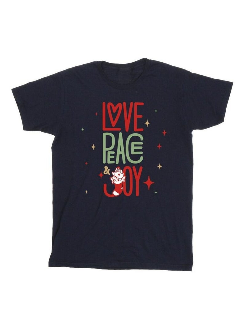 Disney - T-shirt THE ARISTOCATS LOVE PEACE JOY Bleu marine - Kiabi