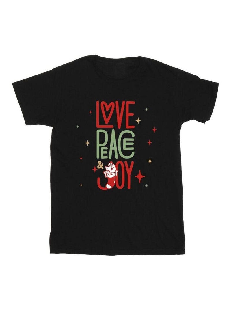 Disney - T-shirt THE ARISTOCATS LOVE PEACE JOY Noir - Kiabi