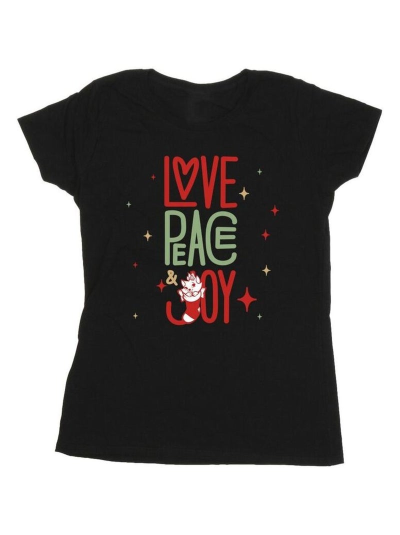 Disney - T-shirt THE ARISTOCATS LOVE PEACE JOY Noir - Kiabi