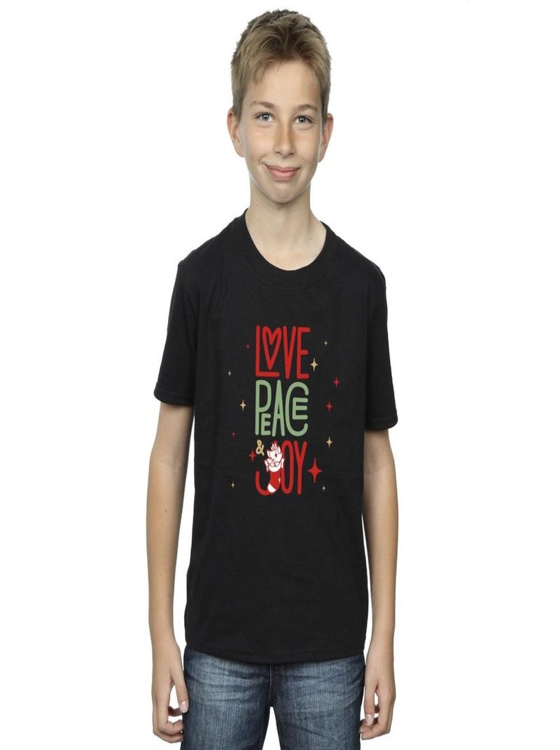 Disney - T-shirt THE ARISTOCATS LOVE PEACE JOY Noir - Kiabi