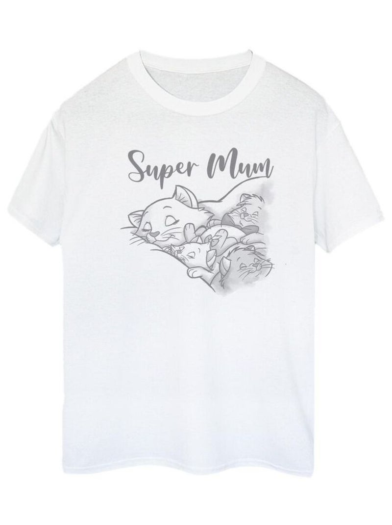 Disney - T-shirt THE ARISTOCATS SUPER MUM Blanc - Kiabi