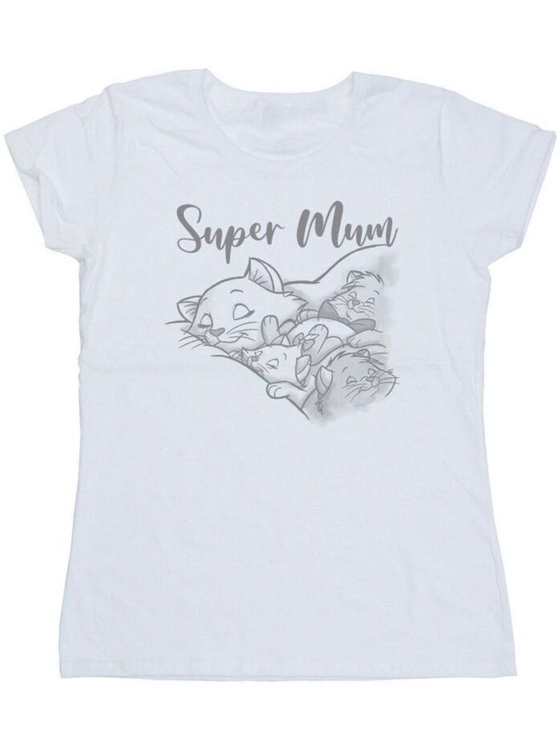 Disney - T-shirt THE ARISTOCATS SUPER MUM Blanc - Kiabi