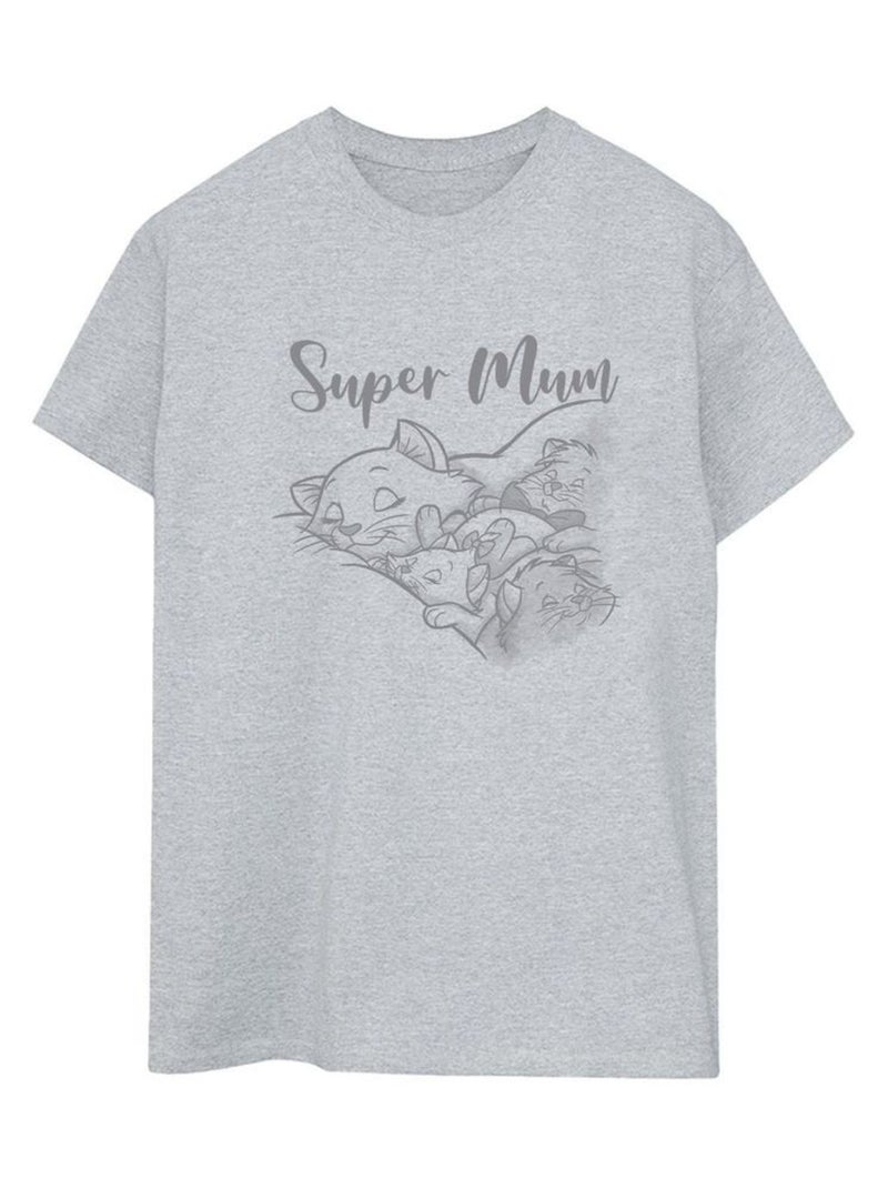 Disney - T-shirt THE ARISTOCATS SUPER MUM Gris chiné - Kiabi