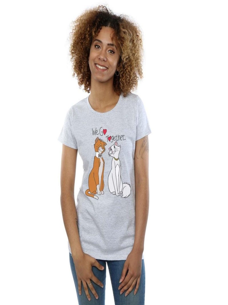 Disney - T-shirt THE ARISTOCATS WE GO TOGETHER Gris chiné - Kiabi