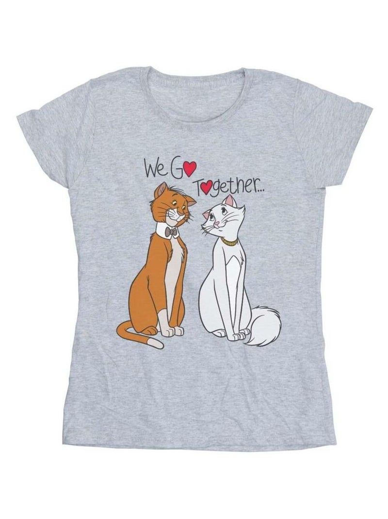 Disney - T-shirt THE ARISTOCATS WE GO TOGETHER Gris chiné - Kiabi